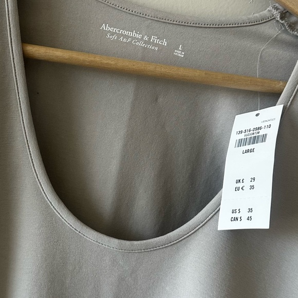 NWT Abercrombie & Fitch Gray Long Sleeve Bodysuit - Picture 2 of 3